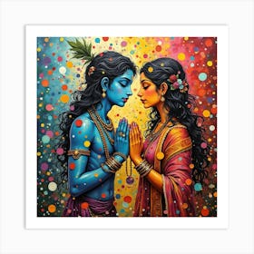 Krishna & Radha 1 Art Print