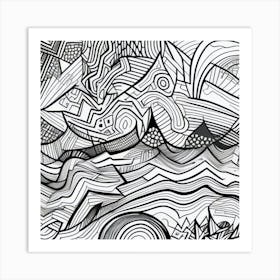 Abstract Doodle Patterns Art Print