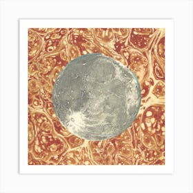 Moon Collage Red Art Print