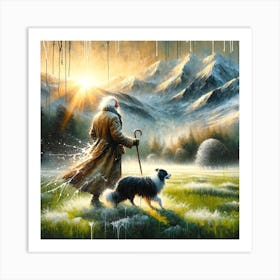 Man with Dog 2 Art Print