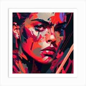 Warrior Fierce Angry Fine Art Portrait Art Print