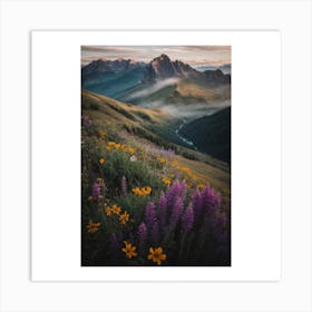 Wildflowers In The Mountains Art Print