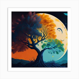 Colourful Tree Art Print