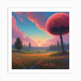 Tree In The Meadow Art Print