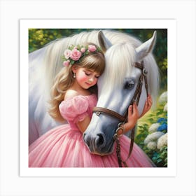 Princess And Horse Art Print