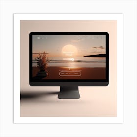 Sunset On A Computer Screen Art Print