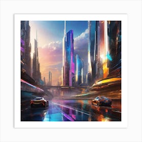 Futuristic City 151 Art Print