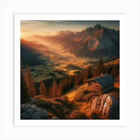 Sunset In The Alps 1 Art Print