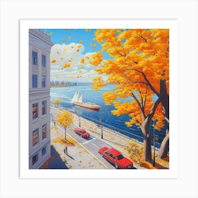 City In Autumn Art Print