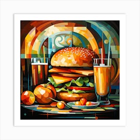 Contemporary Burgers Modern Art Art Print