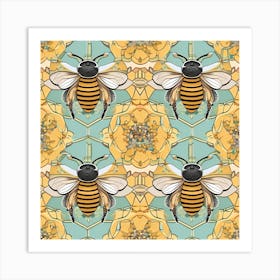 Bees network Art Print