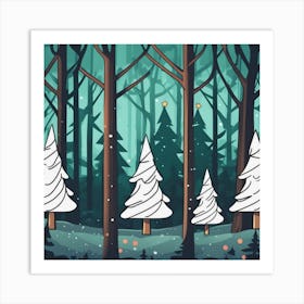 Christmas Trees In The Forest Art Print