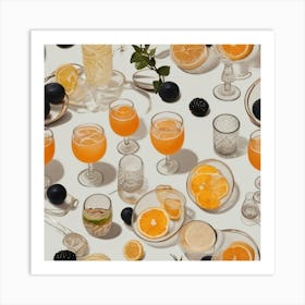 Default Drinks In Different Tableware And Accessories Aestheti 3 Art Print