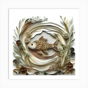 Elegant Quilling paper sculpture Art Print