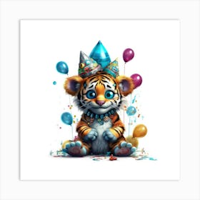 Birthday Tiger 6 Art Print