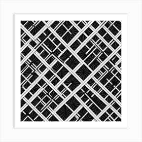 Abstract Black And White Pattern 1 Art Print