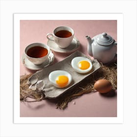 Boiled Eggs And Tea Art Print