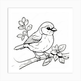 Bird Perched On A Branch Art Print