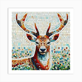 "Mosaic Majesty" is a vibrant artwork that reimagines the natural elegance of a stag through the timeless art of mosaic. Each tile is meticulously placed to create a tapestry of colors, breathing life and texture into this noble creature. The stag's gaze is compelling, drawing the viewer into a narrative of wilderness and resilience. This piece is perfect for those who appreciate traditional techniques with a modern twist, adding a splash of color and artistry to any living space or gallery. "Mosaic Majesty" is not just a depiction of wildlife; it's a celebration of craftsmanship and the enduring allure of animal portraiture in art. Art Print