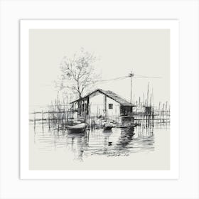 House By The Water 1 Art Print