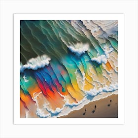 Vibrant Waves Embrace The Shore Art Print