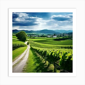 Plant Green Tree Grass Texture Scenic Rural City Farm Building Lane Road Background Clo (6) Art Print