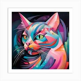 Colorful Cat 2 Art Print