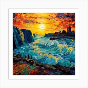 Sunset At The Cliffs Art Print