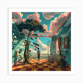 Room With A Tree Art Print