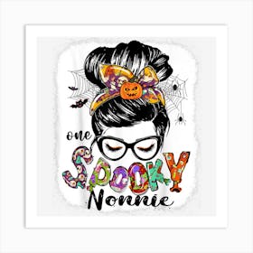 One Spooky Nonnie Messy Bun Women Funny Halloween Costume Art Print