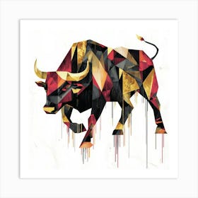 Bull.Generated AI. Wall Art Print 2 Poster