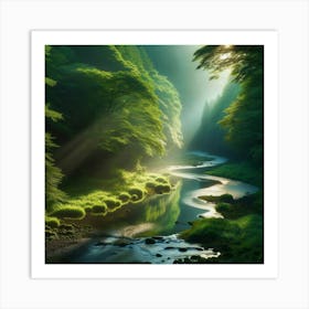 Sunrise In The Forest 13 Art Print