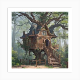 A stunning tree house that is distinctive in its architecture 3 Art Print