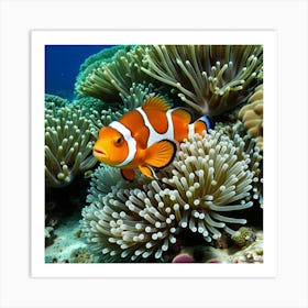 Clownfish In Anemone 8 Art Print