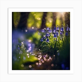 Sparkling Sunlight in the Bluebell Wood Art Print