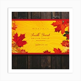 Autumn Themed Sale Banner Featuring Rich Textured Leaves In Shades Of Orange And Yellow Intertwine (5) Art Print