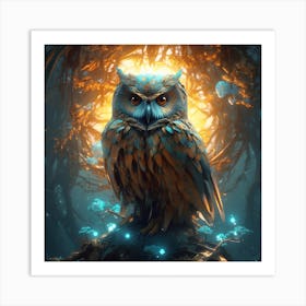 Owl In The Forest 1 Art Print