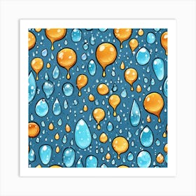 Seamless Pattern With Raindrops 1 Art Print