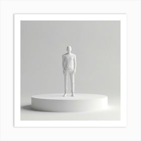 Mannequin Standing On Pedestal Art Print