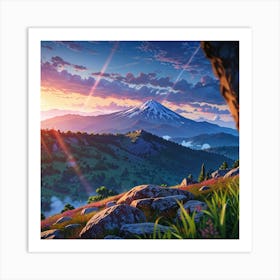 Sunset In The Mountains 7 Art Print