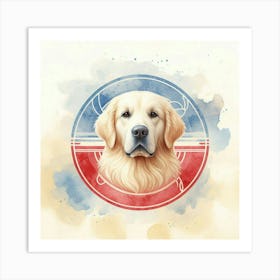 Watercolor Golden Retriever 4 Art Print