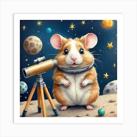 Hamster In Space 1 Art Print