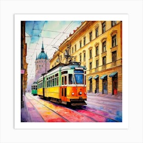 Budapest Tram Colours  Art Print