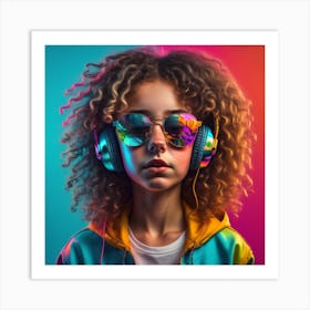 Colourful girl Art Print