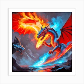 Fire Dragons Art Print