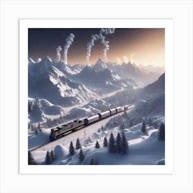 Train In The Mountains Art Print