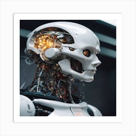 Robot Head Art Print