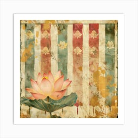 Wesak Banner Texture Featuring Buddhist Prayer F Art Print