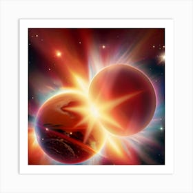 Two Planets In Space Art Print