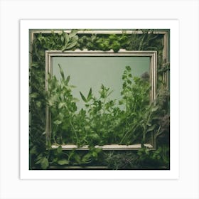 Frame Created From Herbs On Edges And Nothing In Middle Haze Ultra Detailed Film Photography Lig (3) Art Print